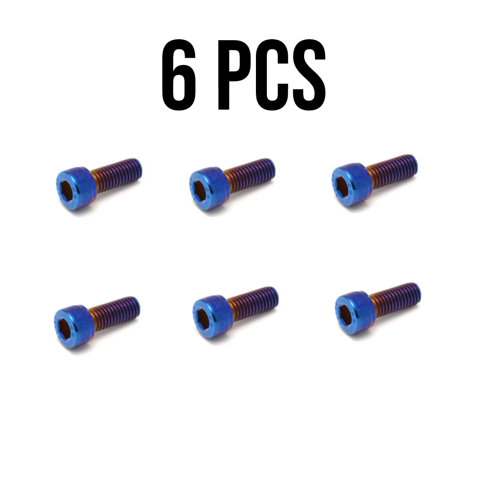 M8 Titanium Bolts for E-Bikes – Burnt Blue (6pcs)